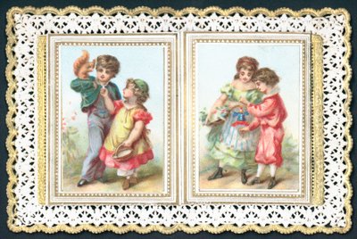 Bir sincap ve oyuncaklarla oynamak, Noel Kartı by English School