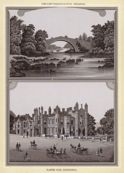 Pont-pant-pamukçuk-Usk, Trecastle; Glanusk Parkı, Crickhowell (taş) by English School
