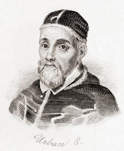 Papa Urban VIII, 1568-1644 dolayları, doğum adı Maffeo Barberini (gravür) by English School