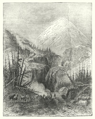 Popocatapetl, Sigara İçen Dağ (gravür) by English School