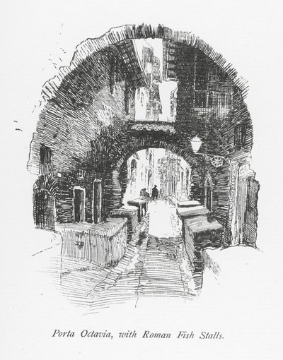 Porta Octavia, Roma Balık Tezgahları ile (lito) by English School
