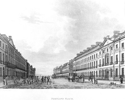 Portland Place, Londra, 1800 by English School