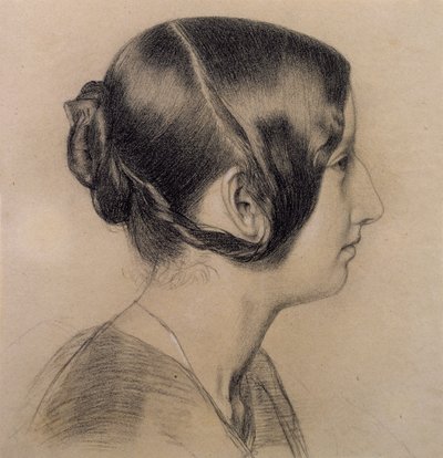 Genç Bir Hanımın Portre Profili, 1840 dolayları (kağıt üzerinde renkli tebeşirler) by English School