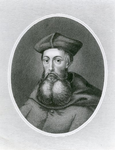 Kardinal Reginald Pole Portresi (1500-58) (gravür) by English School