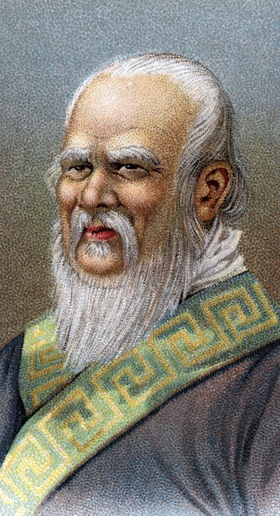 Konfüçyüs Portresi (551-479) M.Ö. - Konfüçyüs (veya Kong Fu Zi veya KongZi) (MÖ 551-479) - “” Liderler” serisinden” - Kromolitografi - İngiliz Okulu, 20. yüzyıl - by English School