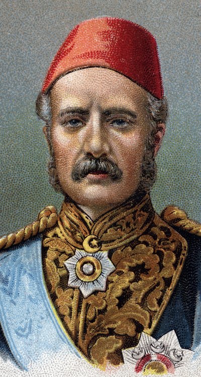 General Charles Gordon'un portresi, İngiliz askeri - Charles George Gordon dit le Pasha'nın (1833-1885), İngiliz askerinin portresi - “” Liderler” dizisinden”” - Kromolitografi - İngiliz Okulu, 20. yüzyıl - by English School