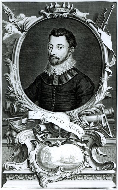 Jacobus Houbraken (1698-1780) tarafından oyulmuş Sir Francis Drake