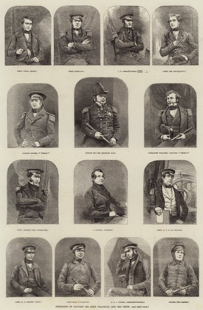 Kaptan Sir John Franklin ve Mürettebatının Portreleri by English School