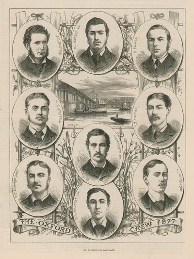 1877 Oxford mürettebatının portreleri by English School