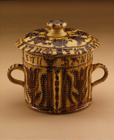 Kapaklı Posset pot, 1711 (slipware) by English School