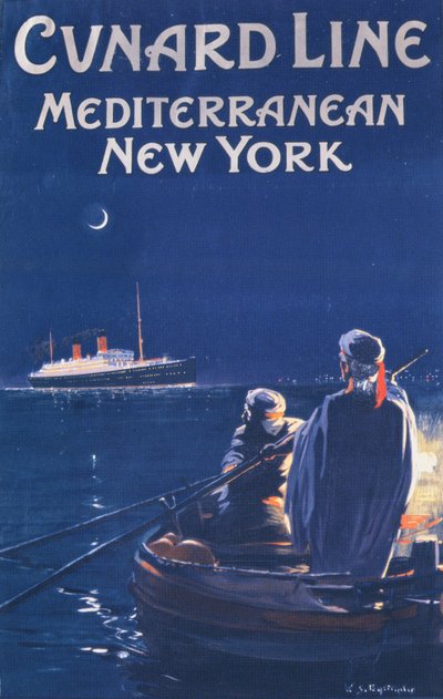 Cunard Line reklam afişi by English School