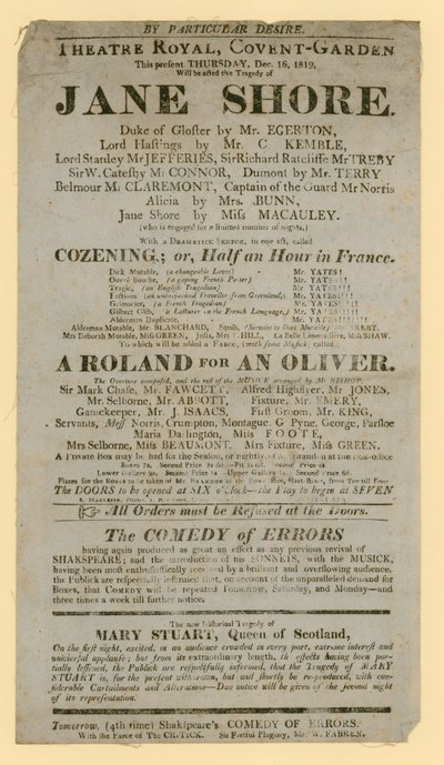 Jane Shore için Poster by English School