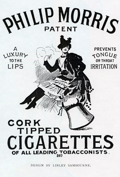 Philip Morris Cigarettes posteri, Linsay Sambourne tarafından tasarlandı, 1896 by English School