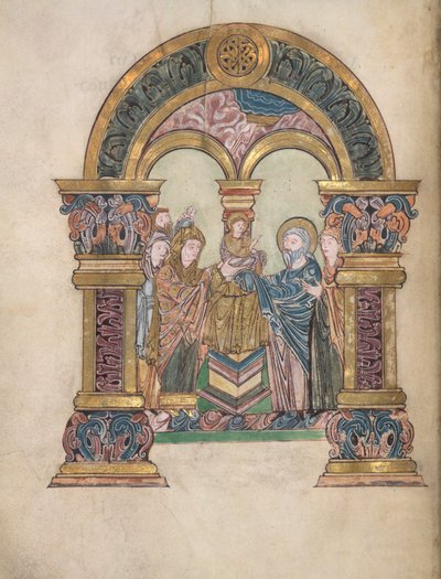 Tapınakta Sunum, Ekle. 49598, f.34v, Aziz Aethelwold