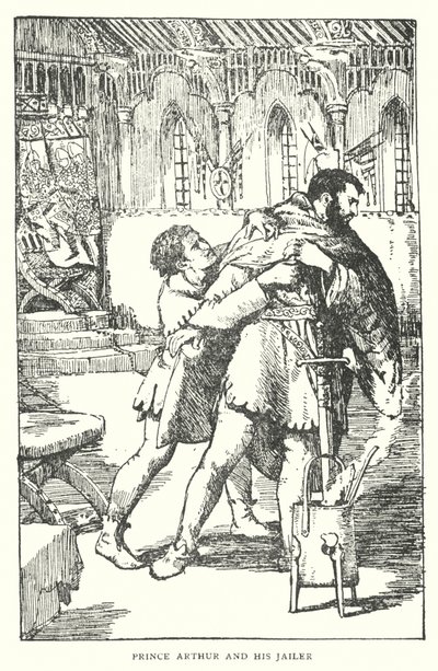 Prens Arthur ve Gardiyanı (taş baskı) by English School