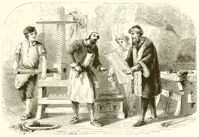 Mukaddes Kitabın İlk Sayfasını Basmak by English School