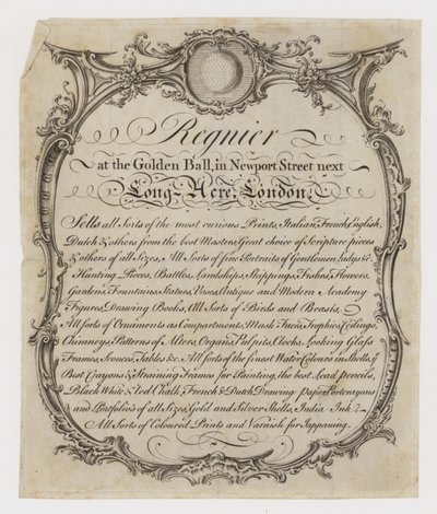 Printseller, Regnier, ticari kart by English School