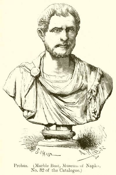Probus. (Mermer Büstü, Napoli Müzesi, Katalog No. 32) (gravür) by English School