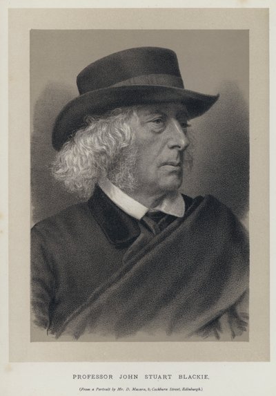 Profesör John Stuart Blackie (gravür) by English School