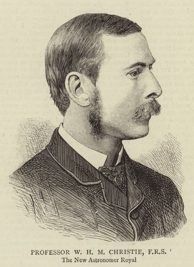 Profesör W H M Christie, FRS (gravür) by English School