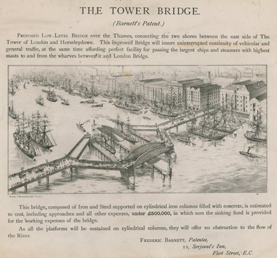 Thames üzerinde önerilen düşük seviyeli köprü by English School