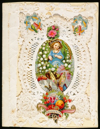 Refah, Sevgililer Günü kartı, c.1870 (kağıt üzerinde renkli lito) by English School