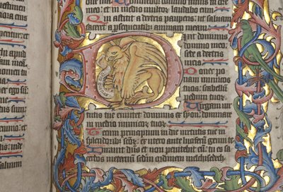 Sarumlu Zebur kullanım takvimi, Fol 84 recto, detay, c.1425-75 by English School