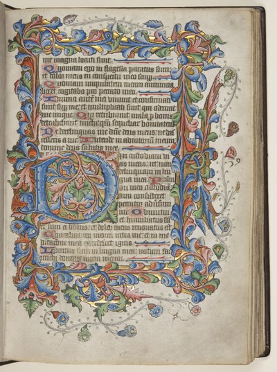 Sarumlu Zebur kullanım takvimi, c.1425-75 (parşömen üzerine mürekkep, boya ve altın) by English School