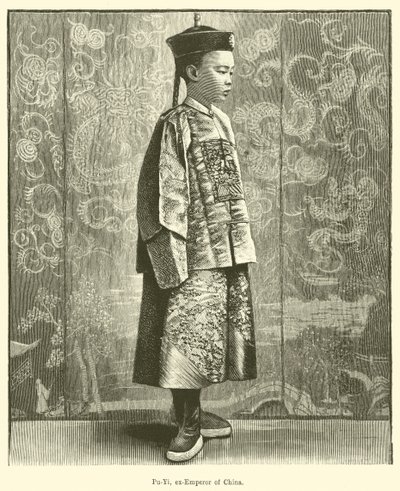 Pu-Yi, Çin eski imparatoru (gravür) by English School