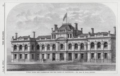 Paddington Parish için Hamamlar ve Tuvaletler (gravür) by English School