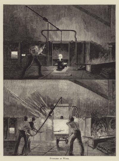 Puddlers İş Başında (gravür) by English School