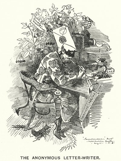 Yumruk karikatürü: Anonim Mektup Yazarı (gravür) by English School