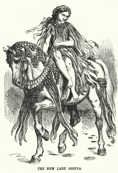 Yumruk karikatürü: Yeni Lady Godiva (gravür) by English School