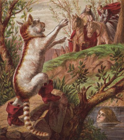 Çizmeli Kedi (renkli lito) by English School