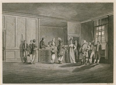 Pye Powder Court, Cloth Fair, West Smithfield, Sign of the Hand ve Shears halk evinde düzenlendi by English School
