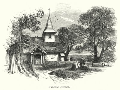 Pyrford Kilisesi (gravür) by English School