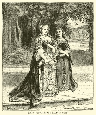 Kraliçe Caroline ve Leydi Howard by English School