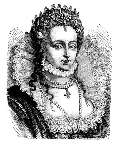 Kraliçe I. Elizabeth (renkli taş) by English School