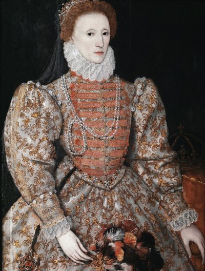 Kraliçe I. Elizabeth, c.1575 (panelde yağlı boya) by English School