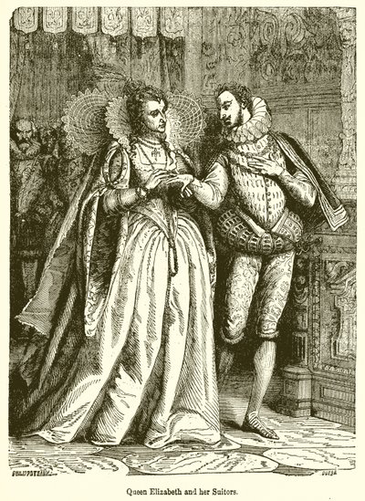 Kraliçe Elizabeth ve Talipleri by English School