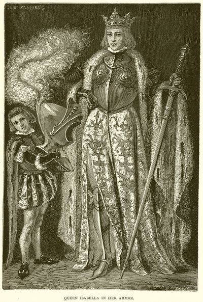 Zırhındaki Kraliçe Isabella by English School