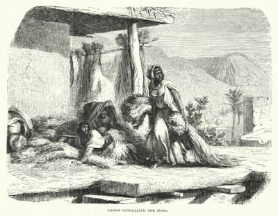 Casusları gizleyen Rahab (gravür) by English School