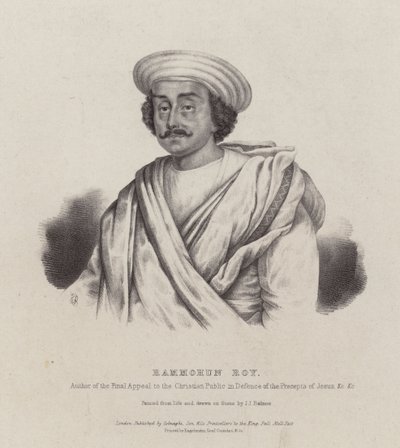 Ram Mohan Roy, Hintli filozof, reformcu ve Brahmo Sabha hareketinin kurucusu (lito) by English School