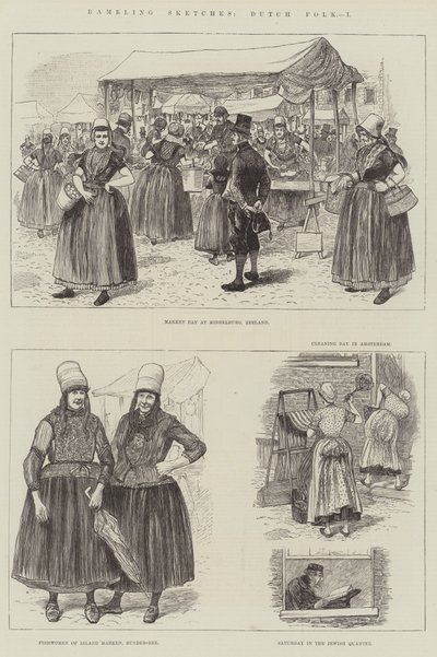 Başıboş Eskizler, Hollanda Halkı (gravür) by English School
