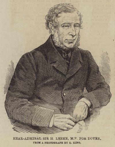 Tuğamiral Sir H Leeke, Dover Milletvekili (gravür) by English School