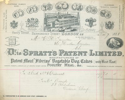 Dr Spratts Patent Limited için Makbuz by English School