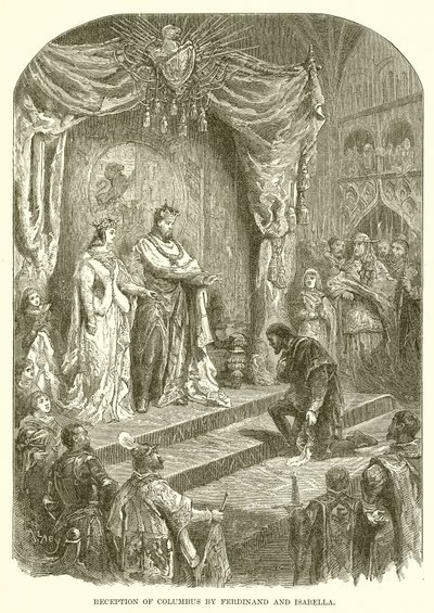 Ferdinand ve Isabella tarafından Columbus resepsiyonu by English School