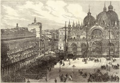İtalyan birliklerinin St Marks Katedrali önünde karşılanması by English School