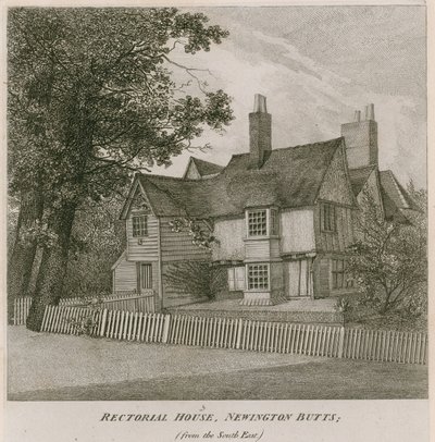 güney doğudan Newington Butts, Southwark, Londra'da Rectorial House, by English School