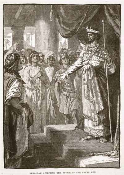 Rehoboam gençlerin tavsiyesini kabul ediyor by English School